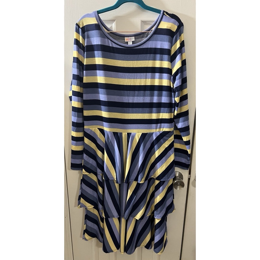 Lularoe Plus Size Womens 2XL Georgia‎ A Line Dress Tiered